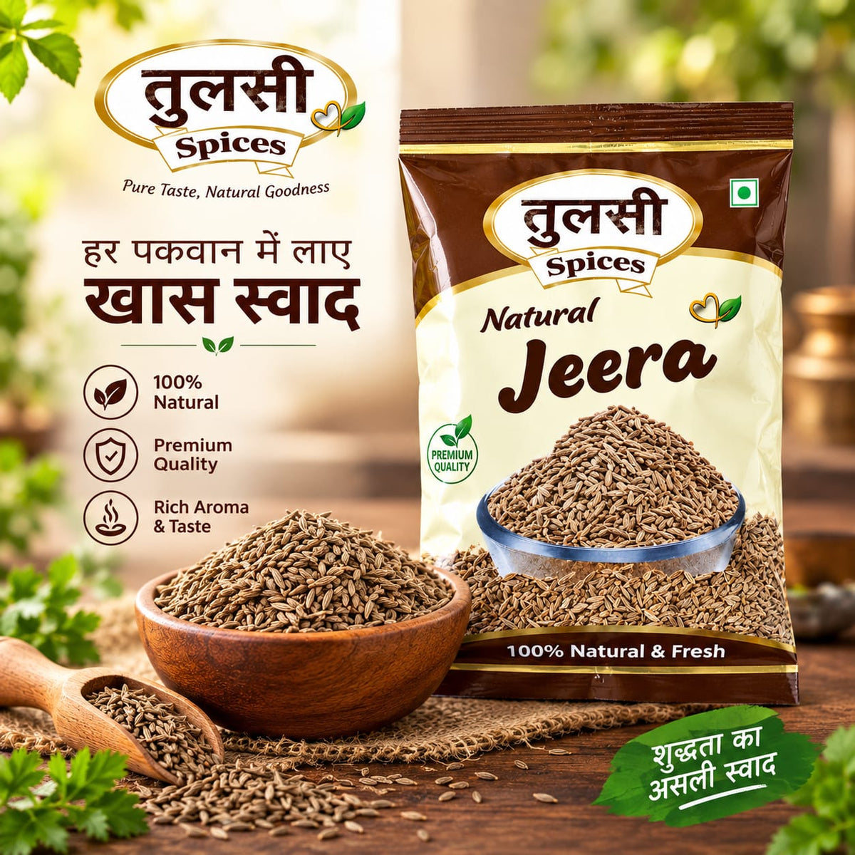 Tulsi Spices Natural Jeera (Cumin Seeds) – Premium Quality | 100% Natural