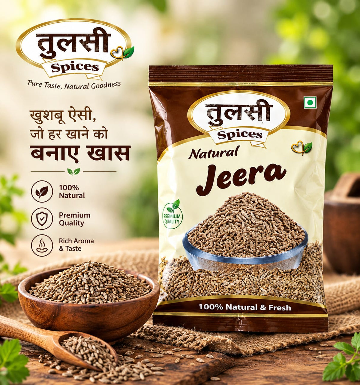 Tulsi Spices Natural Jeera (Cumin Seeds) – Premium Quality | 100% Natural