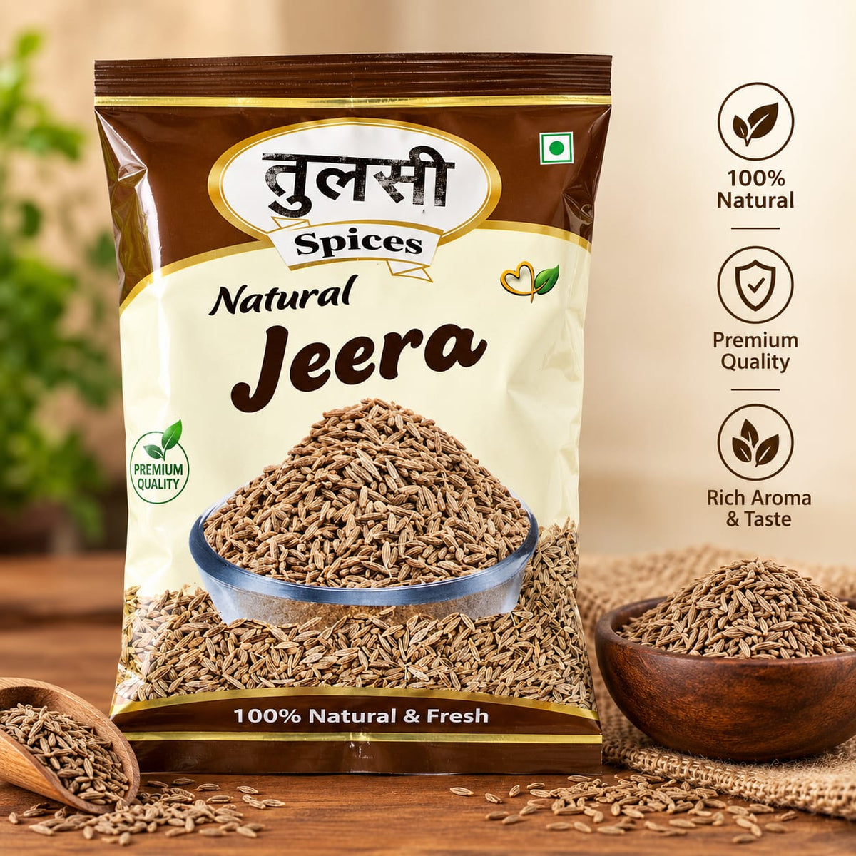 Tulsi Spices Natural Jeera (Cumin Seeds) – Premium Quality | 100% Natural